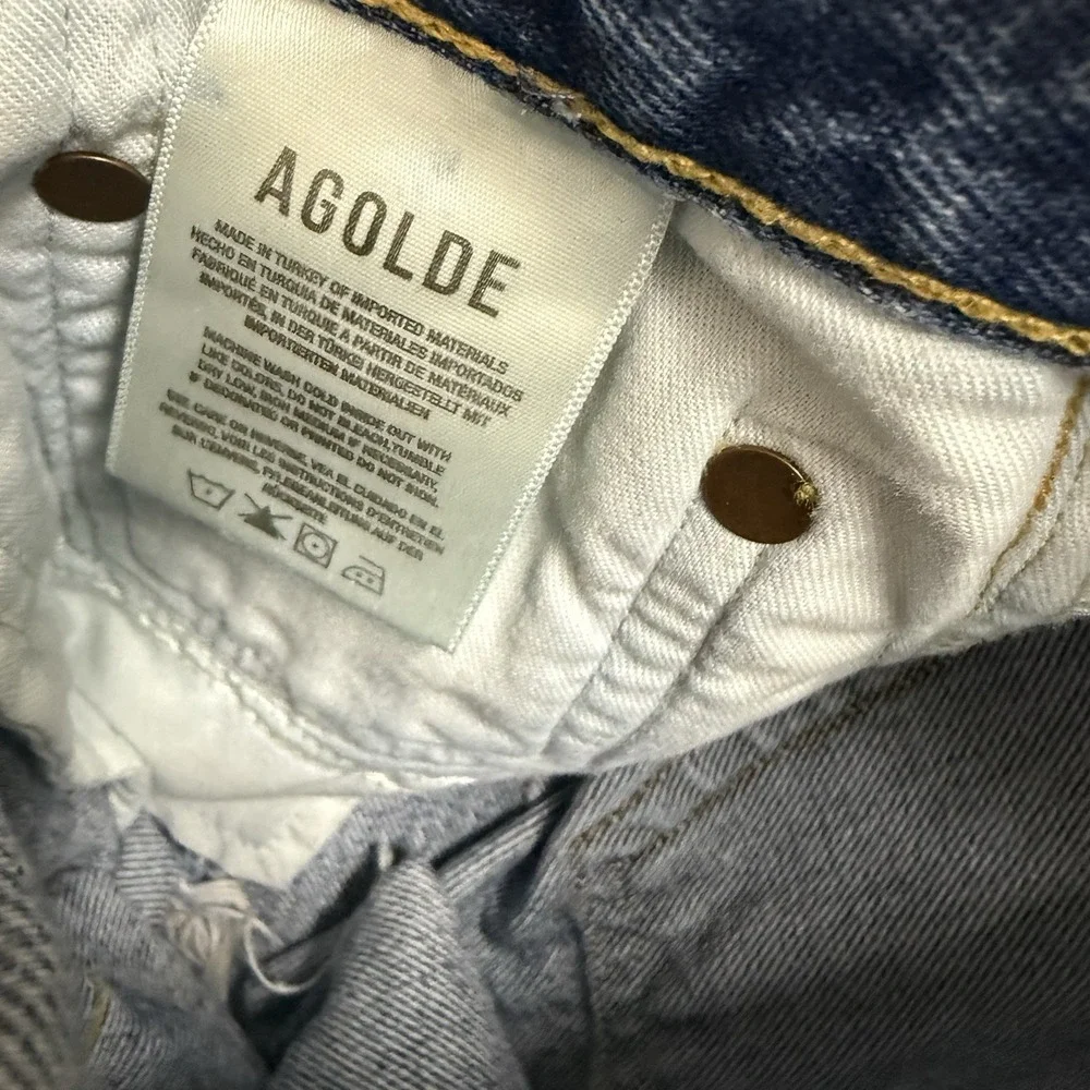 Agolde Parker Vintage Cut Off Shorts In Swapmeet Dark Blue Women's‎ Size 24